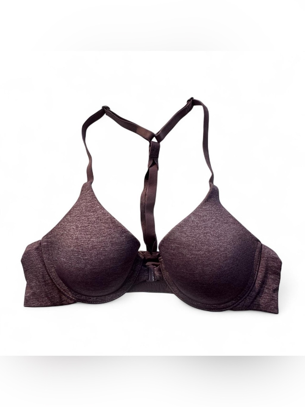 Victoria's Secret Racerback Semi-Demi Front Closure Bra 32A Heathered Mauve